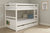 kids' bunk bed with white wooden frame in a bright children's bedroom – perfect for space-saving family homes in the UK.
