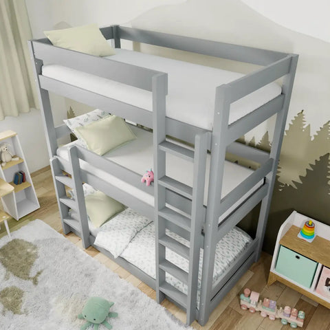 Close-up of durable solid pine wood and matte grey finish – Regent bunk bed